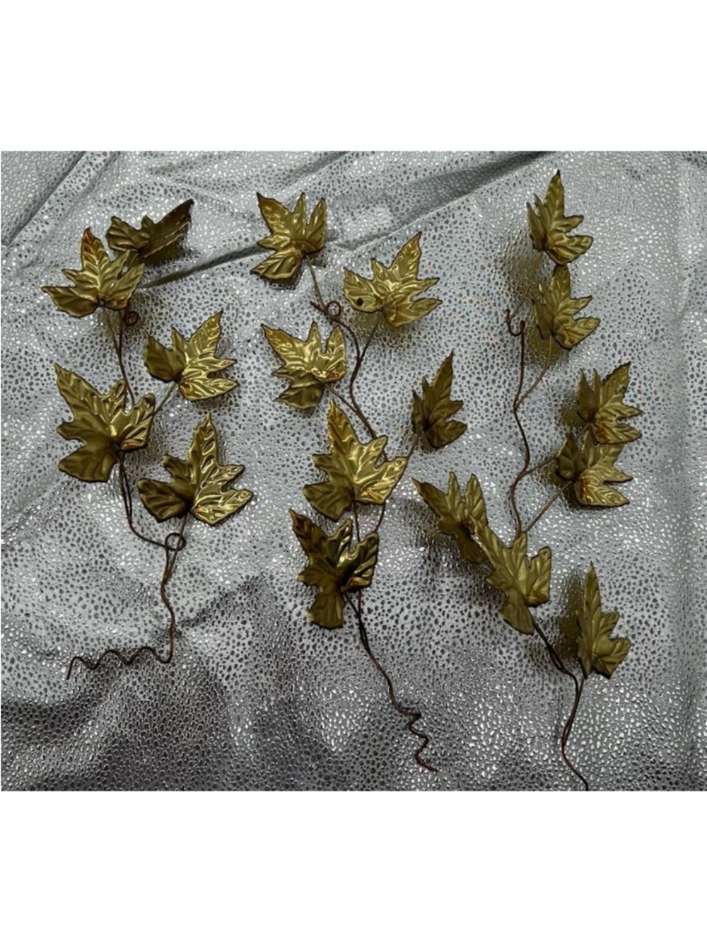 Gold Leaf Vine Wall Art - Metallic Leaf Garland Accent